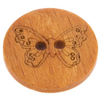 Kinderknopf - Holzknopf mit Schmetterling-Motiv