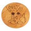 Kinderknopf - Holzknopf mit Hund-Motiv