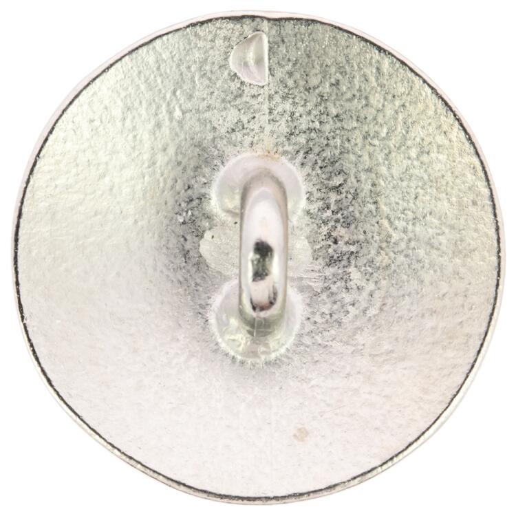 Metallknopf mit abstraktem Ziermuster in Schwarz-Silber 20mm