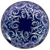 Metallknopf in Silber-Blau mit filigranem Ornament