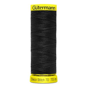 Zierstichfaden Gütermann Deco Stitch 70 (000) schwarz 70m