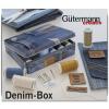 Gütermann Nähgarn-Set Denim-Box (12 x 100m) mit Jeansnadeln und Kunstleder-Labels