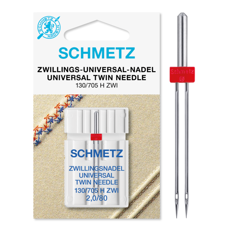 Schmetz Zwillings-Universal-Nadel (NM 80) | Nadelabstand: 2 mm