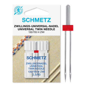 Schmetz Zwillings-Universal-Nadel (NM 80) | Nadelabstand: 2,5 mm