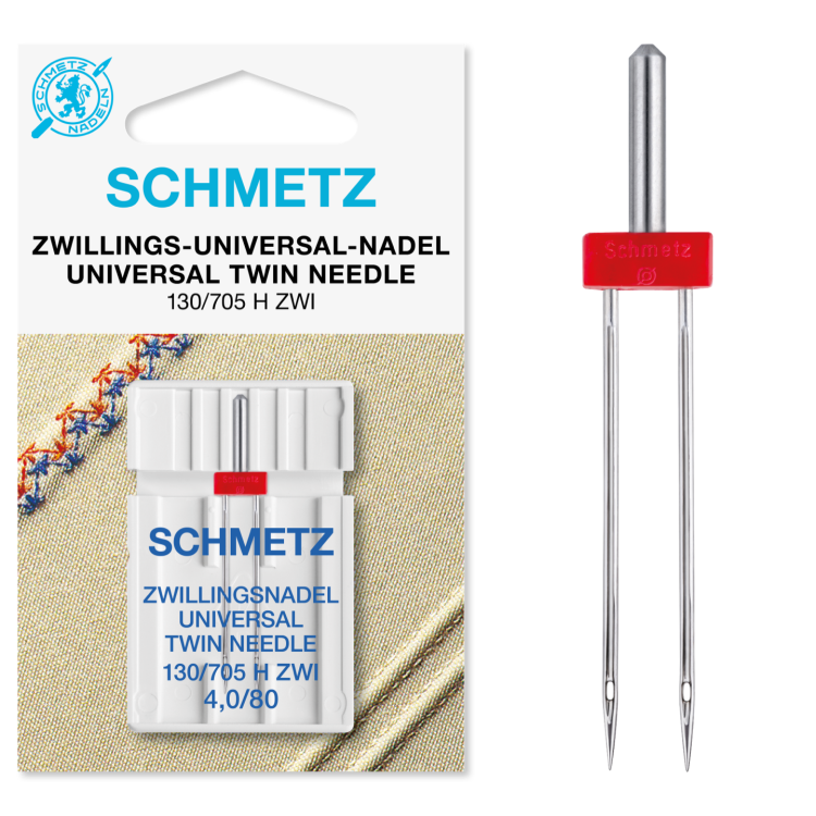 Schmetz Zwillings-Universal-Nadel (NM 80) | Nadelabstand: 4 mm
