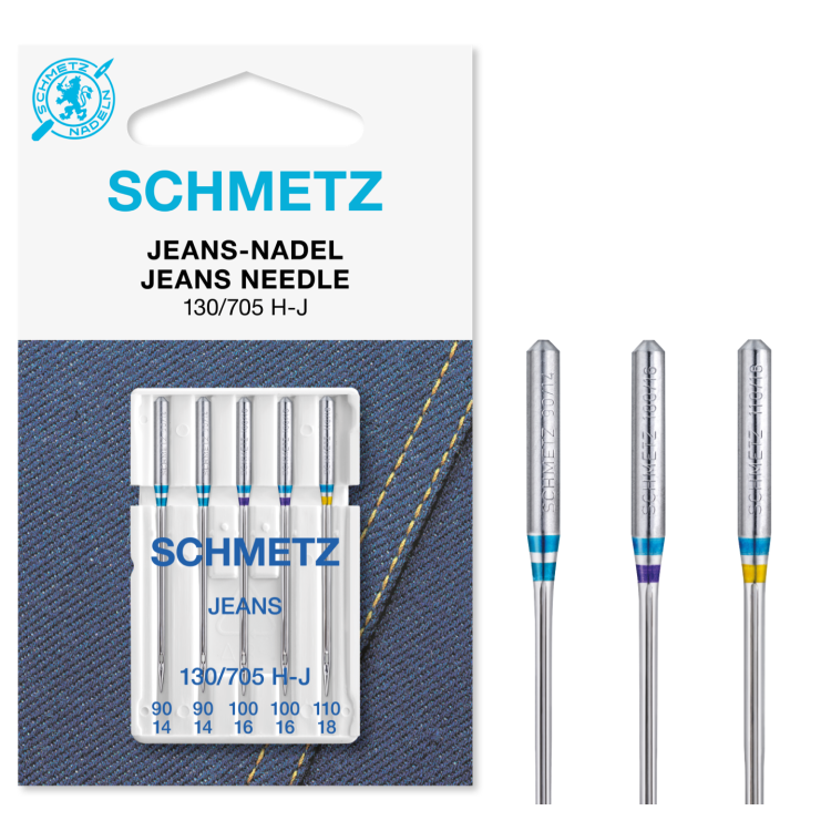 Schmetz Jeans-Nadel (NM 90-110) | 5er Combi-Box: 2x90 | 2x100 | 1x110