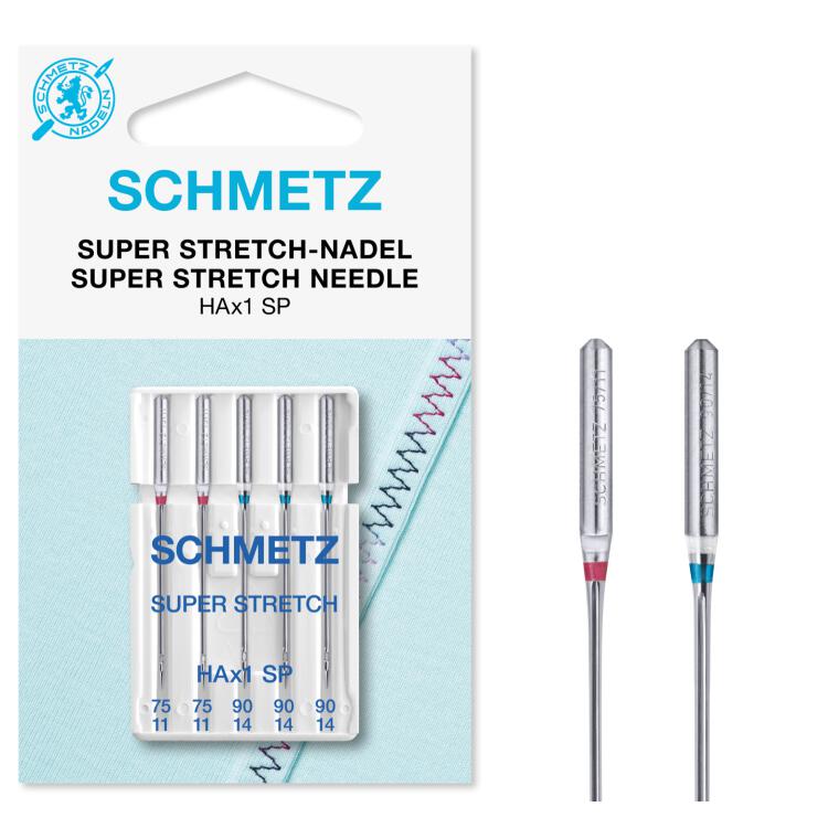 Schmetz Super Stretch-Nadel (NM 75-90) | 5er Combi-Box: 2x75 | 3x90