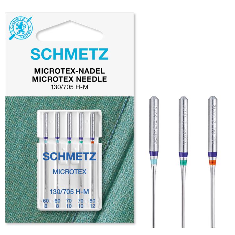 Schmetz Microtex-Nadel (NM 60-80) | 5er Combi-Box: 2x60 | 2x70 | 1x80