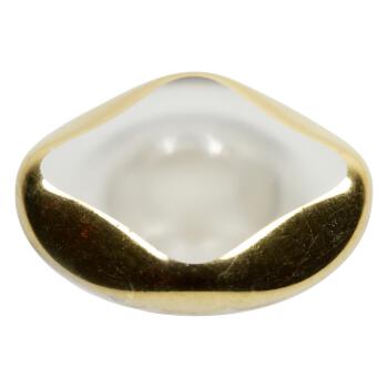 Ovaler Glasknopf am Rand vergoldet, mittig transparent