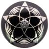 Metallknopf in Schwarz-Silber mit geometrischem Muster und Swarovski Strass