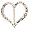 Herzförmige Dirndlspange in Silber geschmückt mit Strasssteinen