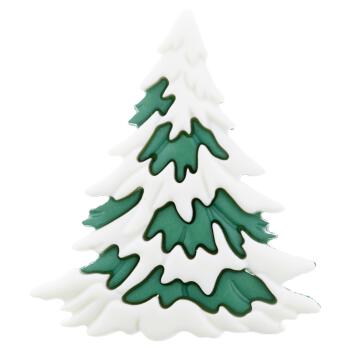 Weihnachtsknopf - Tannenbaum/Weihnachtsbaum im Schnee