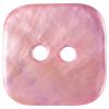 Viereckiger Perlmuttknopf rosa gefärbt