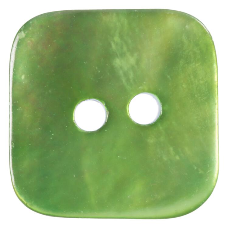 Viereckiger Perlmuttknopf grün gefärbt