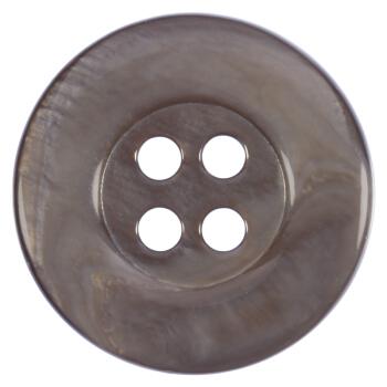 Perlmuttknopf aus Rivershell grau gefärbt mit breitem Rand