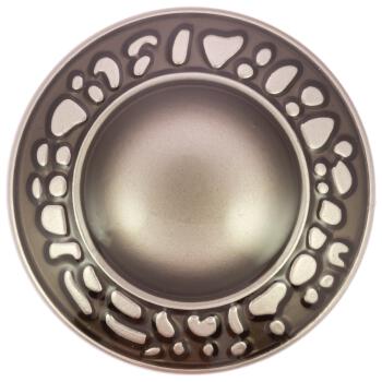 Metallknopf in Silber überzogen mit grauer Farbschicht