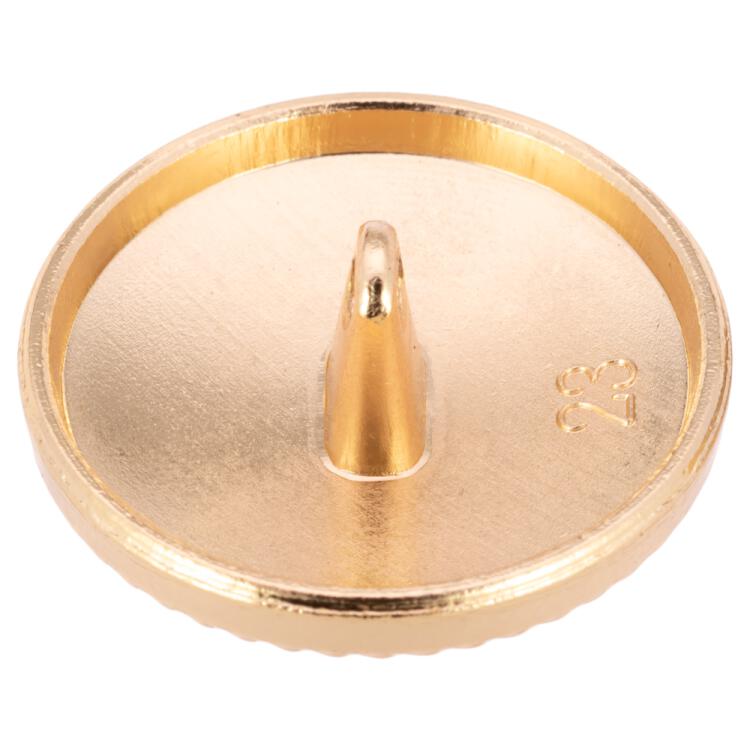 Edler Wappenknopf aus Metall in Gold mit schwarzer Kunststoffeinlage