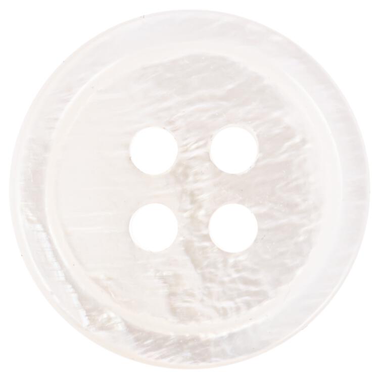 Klassischer Perlmuttknopf aus Rivershell in Weiß