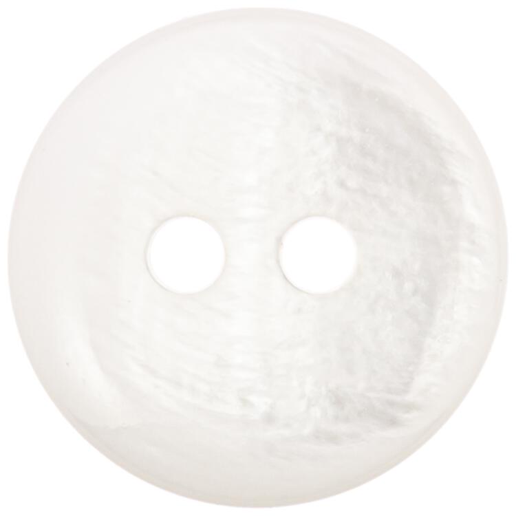 Perlmuttknopf in Weiß mit leicht gewölbter Vorderseite