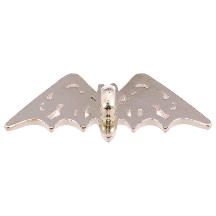 Kunststoffknopf - Fledermaus in Silber
