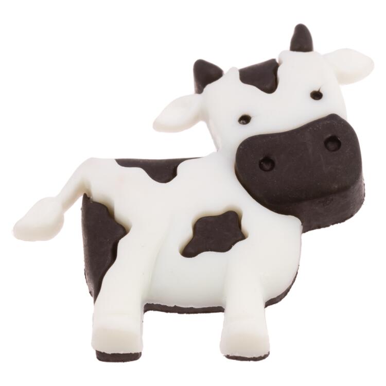 Kinderknopf -  süße Kuh in Schwarz-Weiß