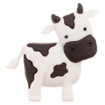 Kinderknopf -  süße Kuh in Schwarz-Weiß