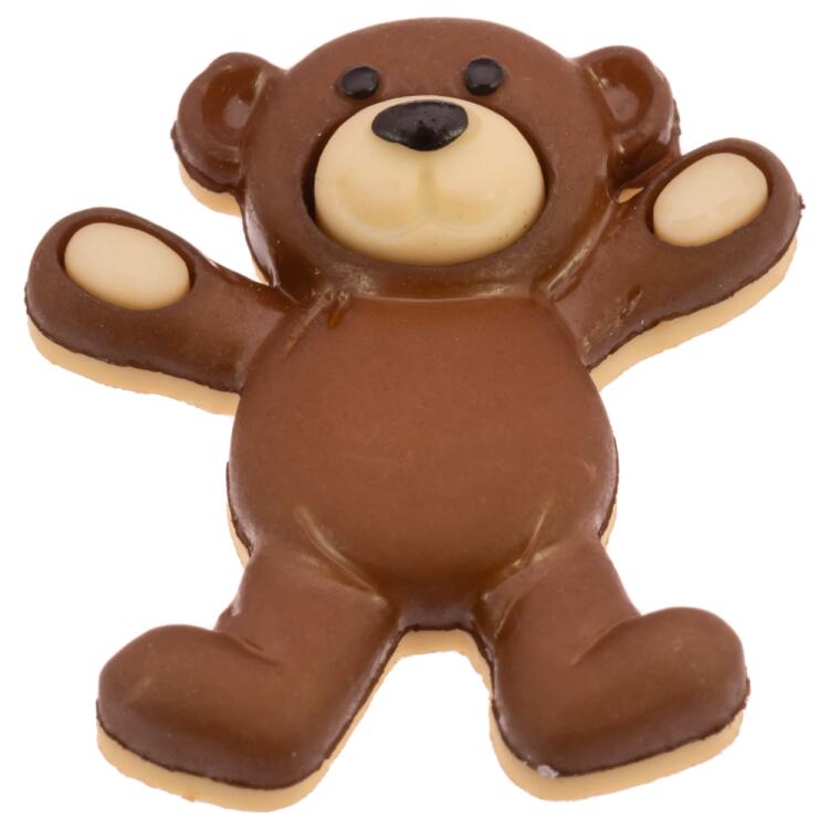 Kinderknopf - süßer Teddybär in Dunkelbraun