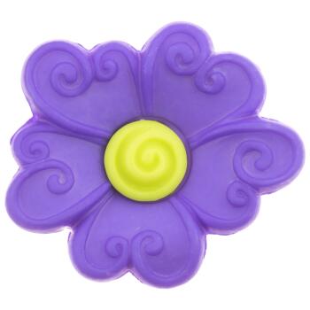 Kinderknopf - hübsch verzierte lila Blume mit...