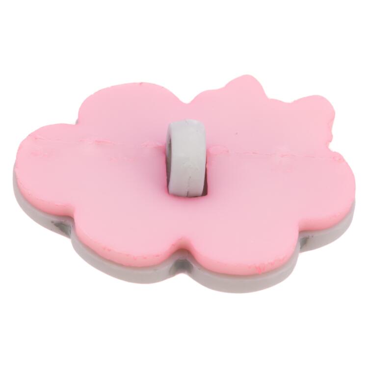 Kinderknopf/Babyknopf - schlafende graue Wolke mit rosa Schleifchen
