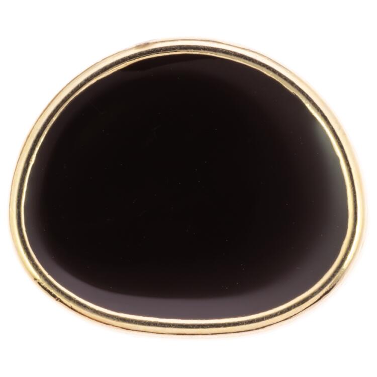 Eleganter Metallknopf in Gold mit schwarzer Füllung