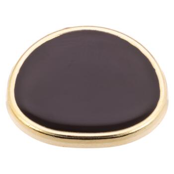 Eleganter Metallknopf in Gold mit schwarzer Füllung