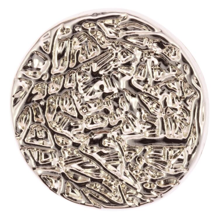 Moderner Metallknopf - Meteor in Silber