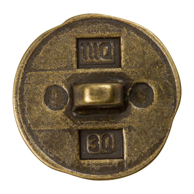 Trachtenknopf aus Metall mit Edelweiß-Motiv in Altmessing 20mm