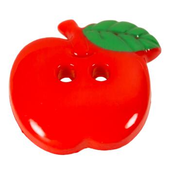 Kinderknopf der reife Apfel aus Kunststoff in Rotorange 18mm