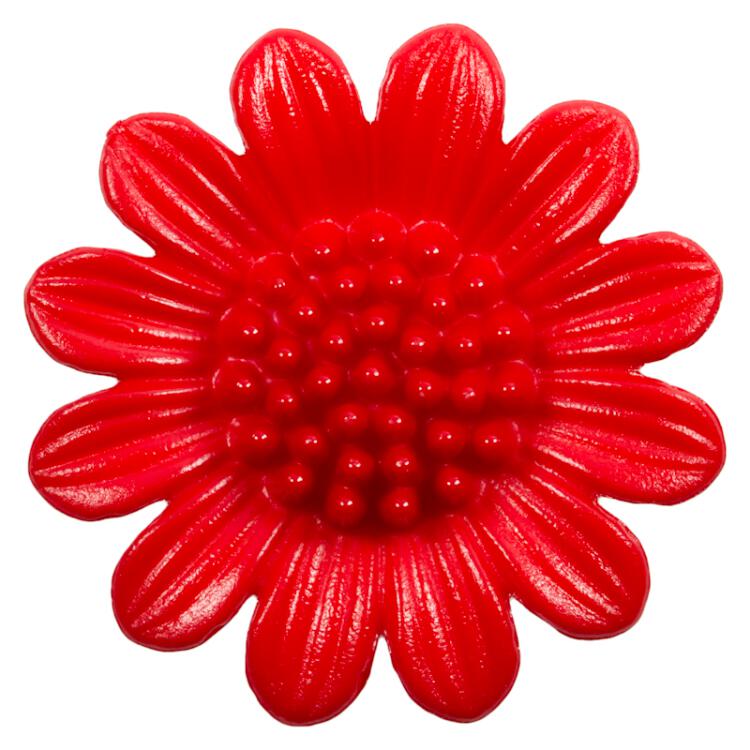 Kunststoffknopf in Blumenform in Rot 20mm
