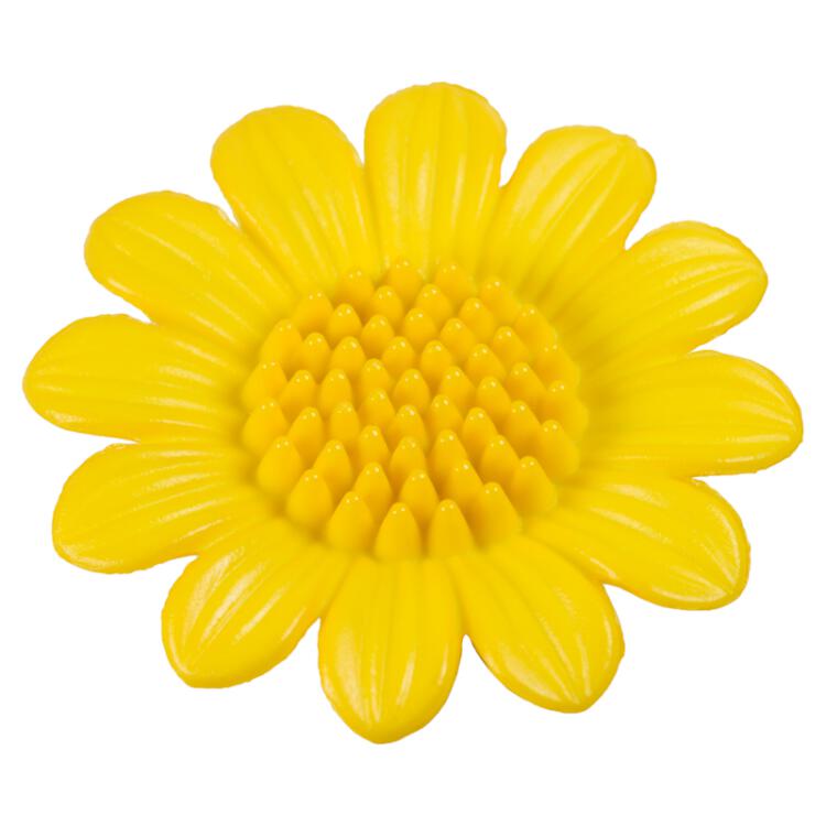 Kunststoffknopf in Blumenform in Gelb 20mm