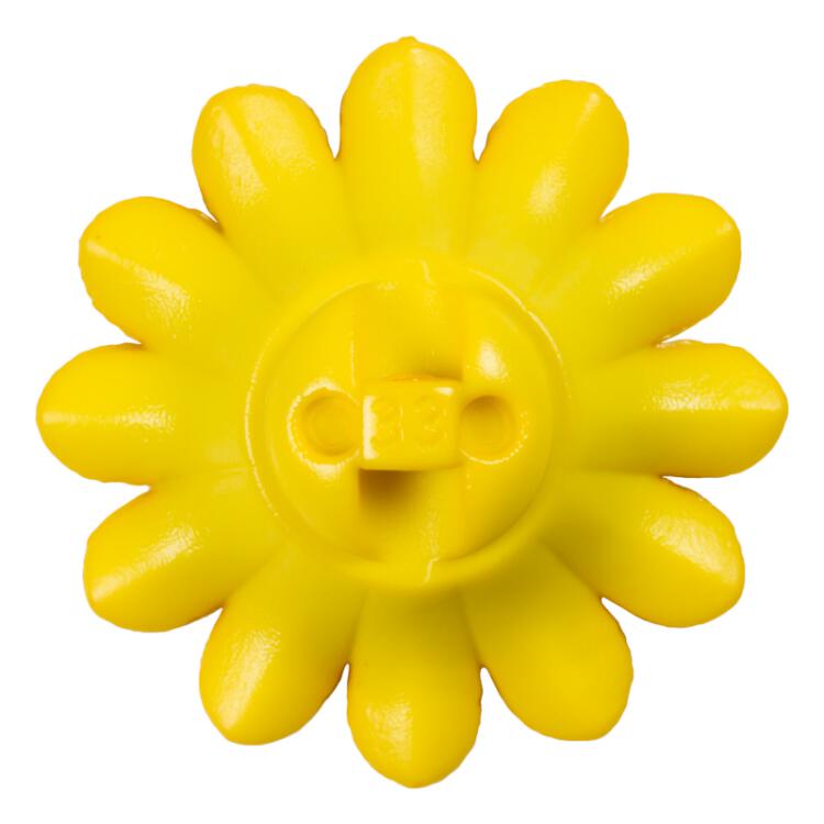 Kunststoffknopf in Blumenform in Gelb 20mm