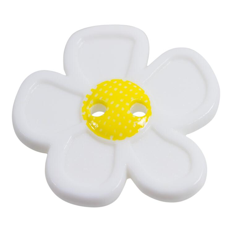 Kinderknopf in Blumenform in Weiß 20mm
