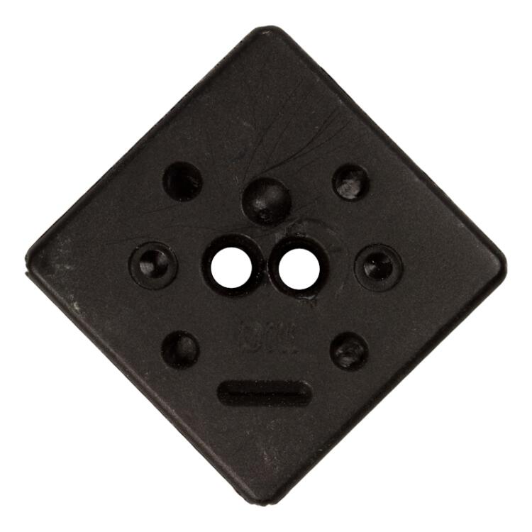 Quadratischer Knopf in Pyramidenform in Schwarz 25mm