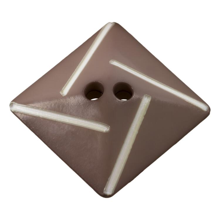 Quadratischer Knopf in Pyramidenform in Grau
