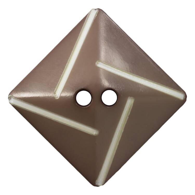 Quadratischer Knopf in Pyramidenform in Grau 34mm