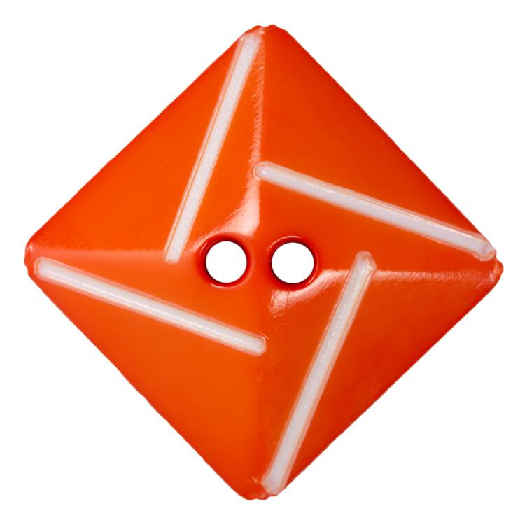 Quadratischer Knopf in Pyramidenform in Orange