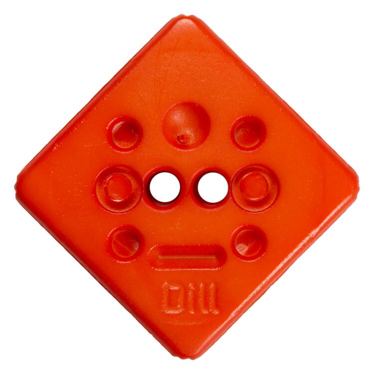 Quadratischer Knopf in Pyramidenform in Orange 34mm
