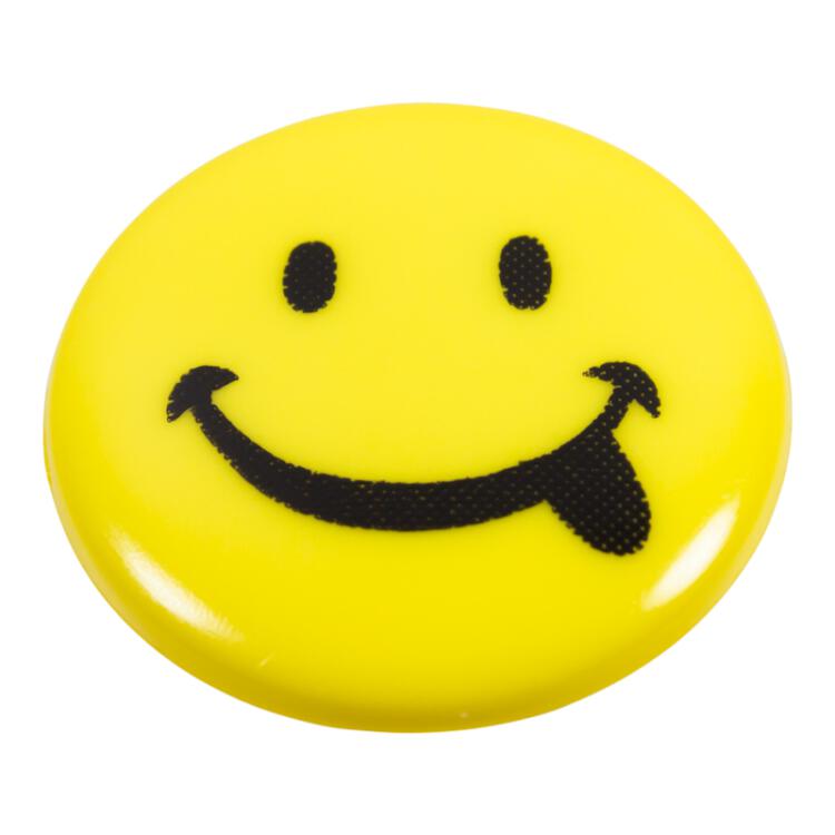 Kinderknopf - lustiger Smiley in Gelb