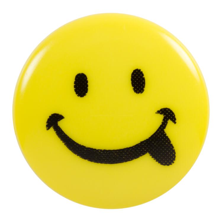 Kinderknopf - lustiger Smiley in Gelb