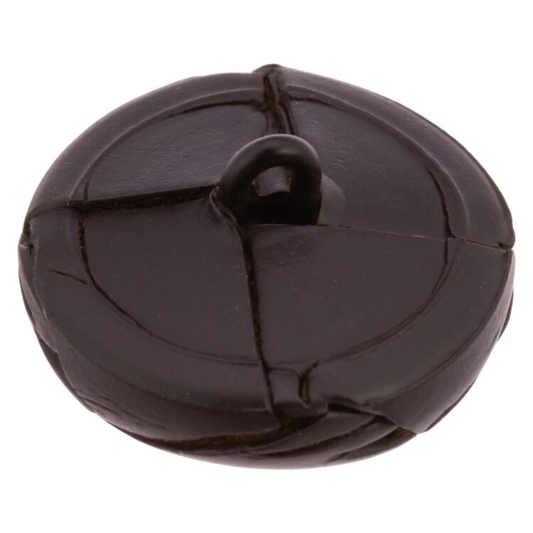 Klassischer Lederknopf in Schwarz mit Öse 18mm