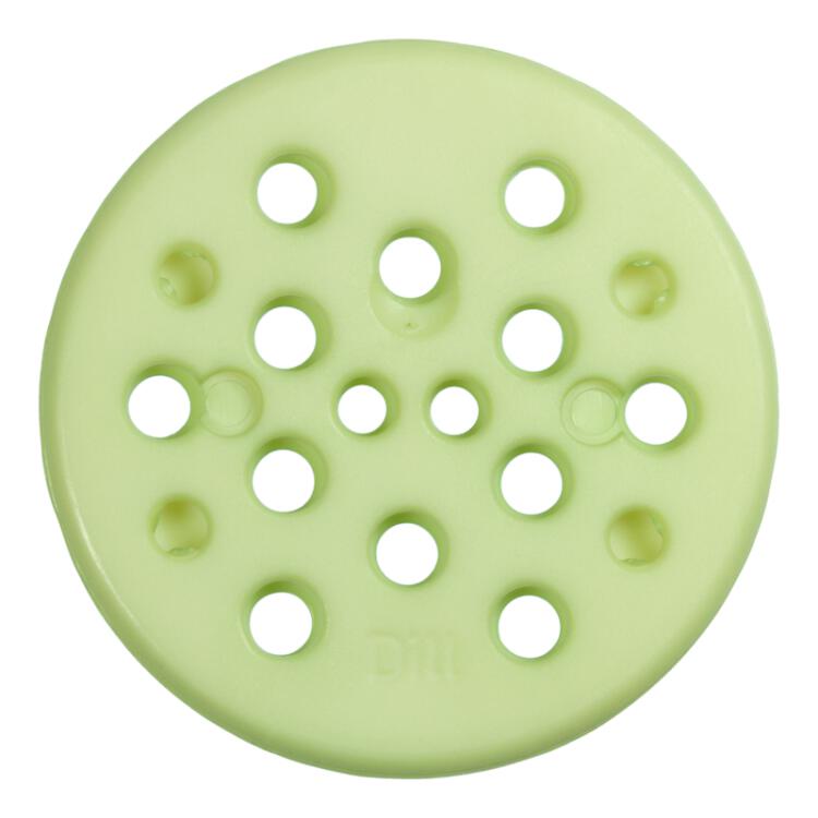 Knopf in Grün mit vielen Löchern zum Individualisieren mit Garn