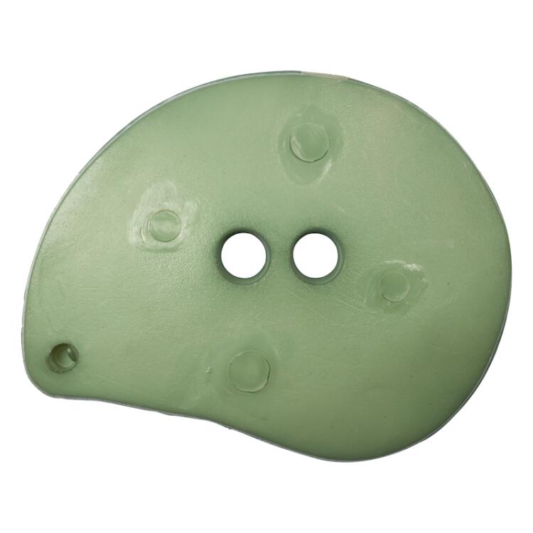 Kunststoffknopf tropfenförmig in Grün 51mm