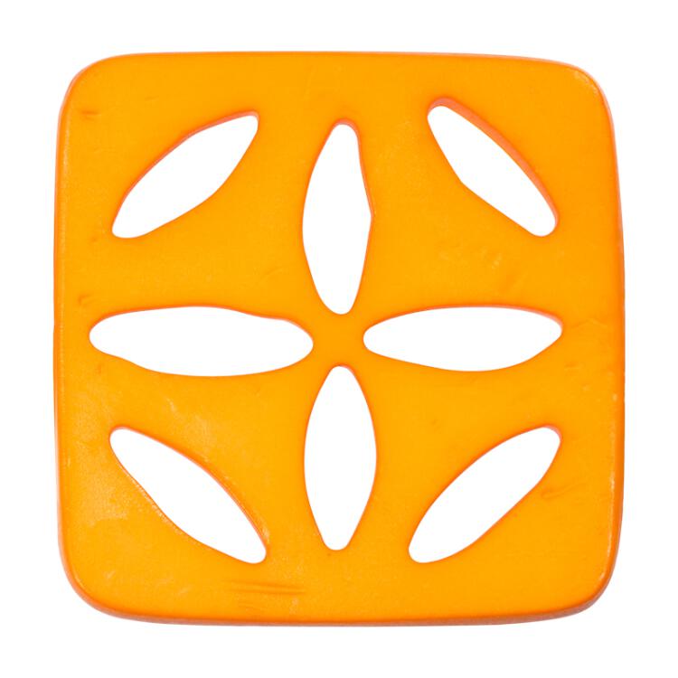Quadratischer Knopf mit Langlöchern in Orange