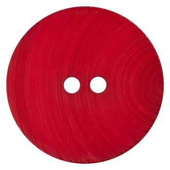 Kunststoffknopf in Rot mit Kreisschliff auf der Vorderseite